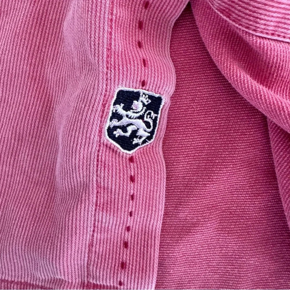 Nat Nast Pink Silk Blend Shirt Ribbed Long Sleeve Collar Button Down Pockets M - Picture 5 of 12